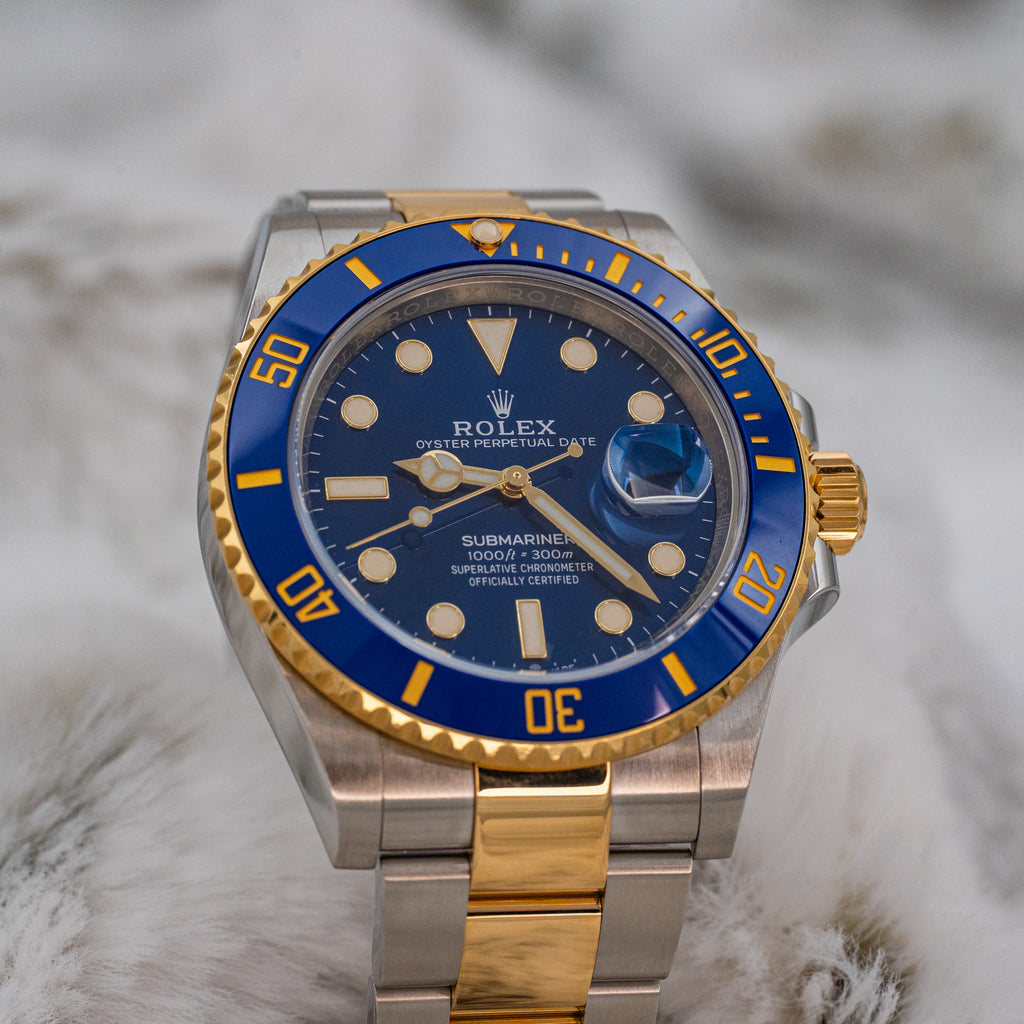 Rolex Submariner Date 126613LB Two Tone 18k Yellow Gold 41 Blue Dial B+P
