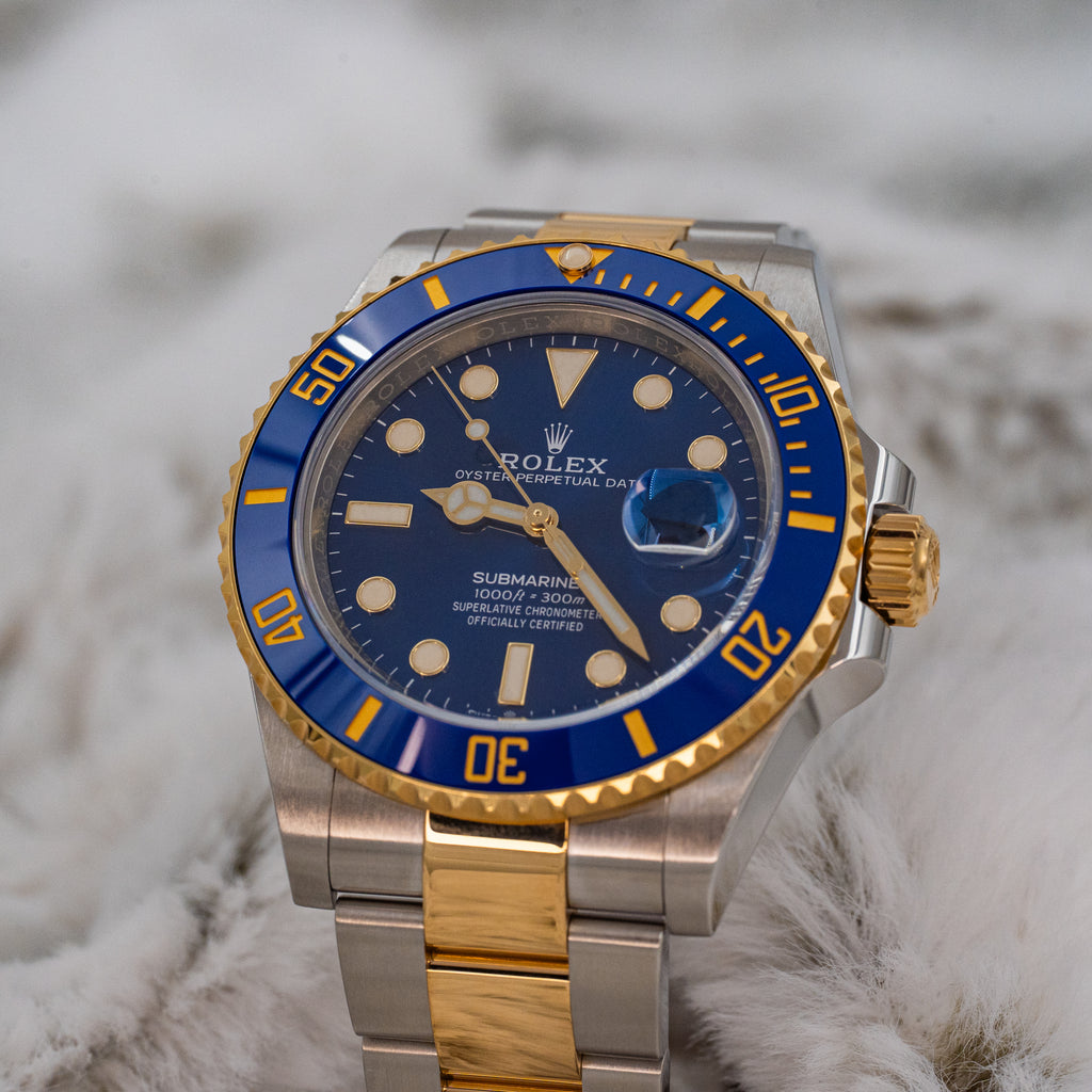 Rolex Submariner Date 126613LB Two Tone 18k Yellow Gold 41 Blue Dial B+P