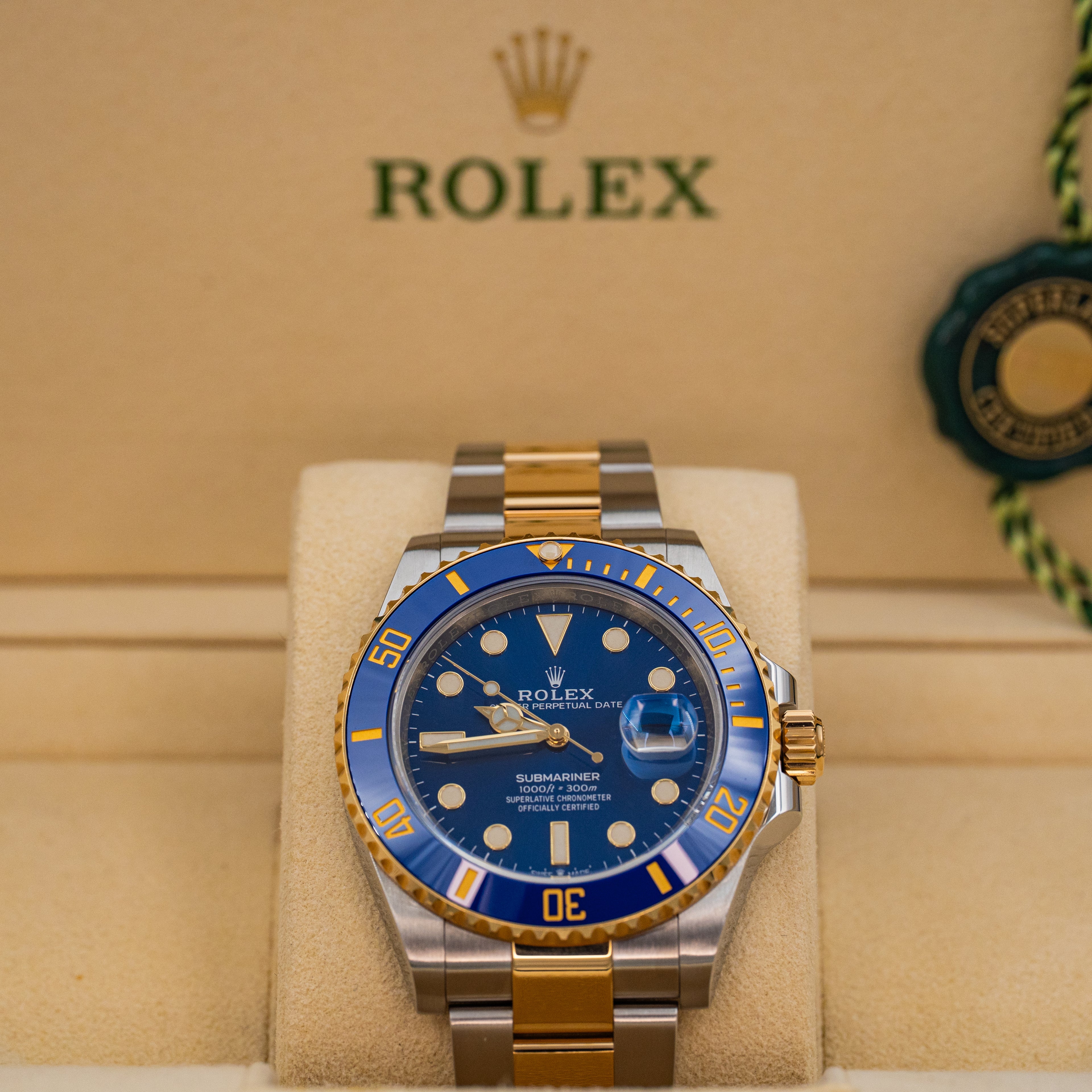 Rolex Submariner Date 126613LB Two Tone 18k Yellow Gold 41 Blue Dial B+P