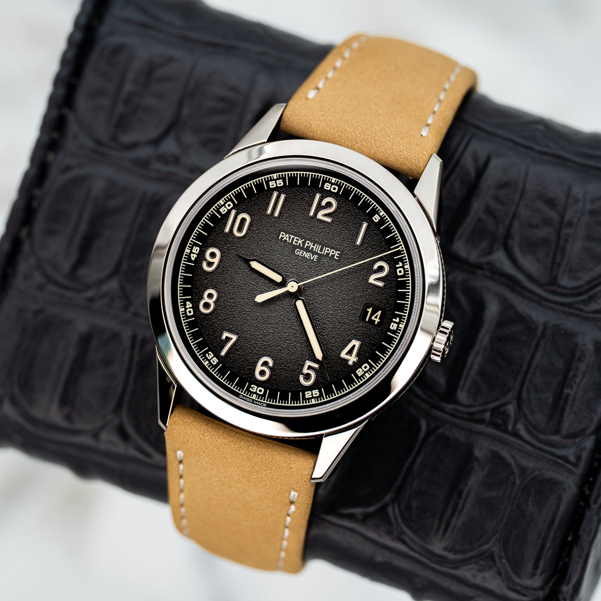 2024 Patek Philippe Calatrava 5226G-001 White Gold Unworn Nubuck Leather Strap B+P