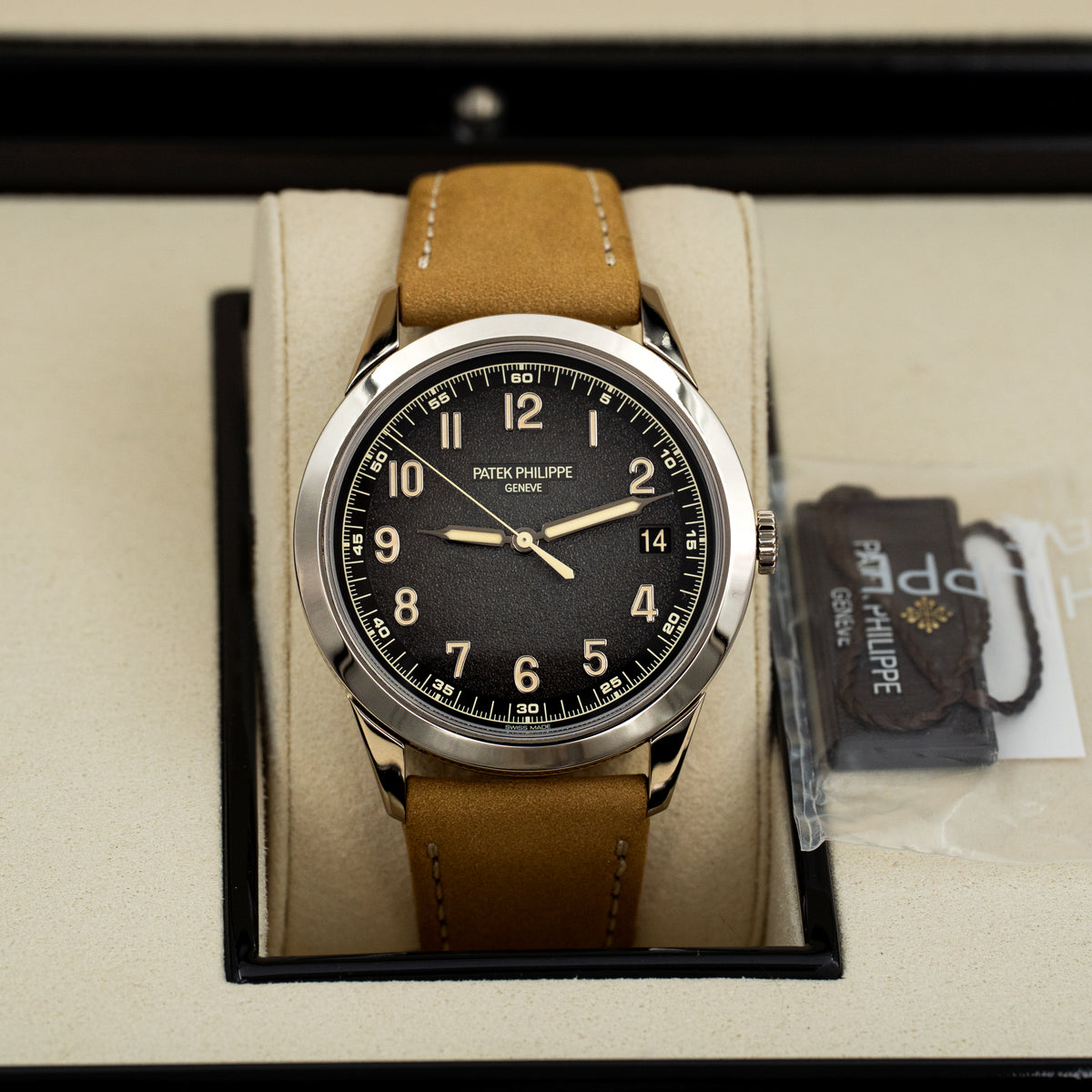 2024 Patek Philippe Calatrava 5226G-001 White Gold Unworn Nubuck Leather Strap B+P