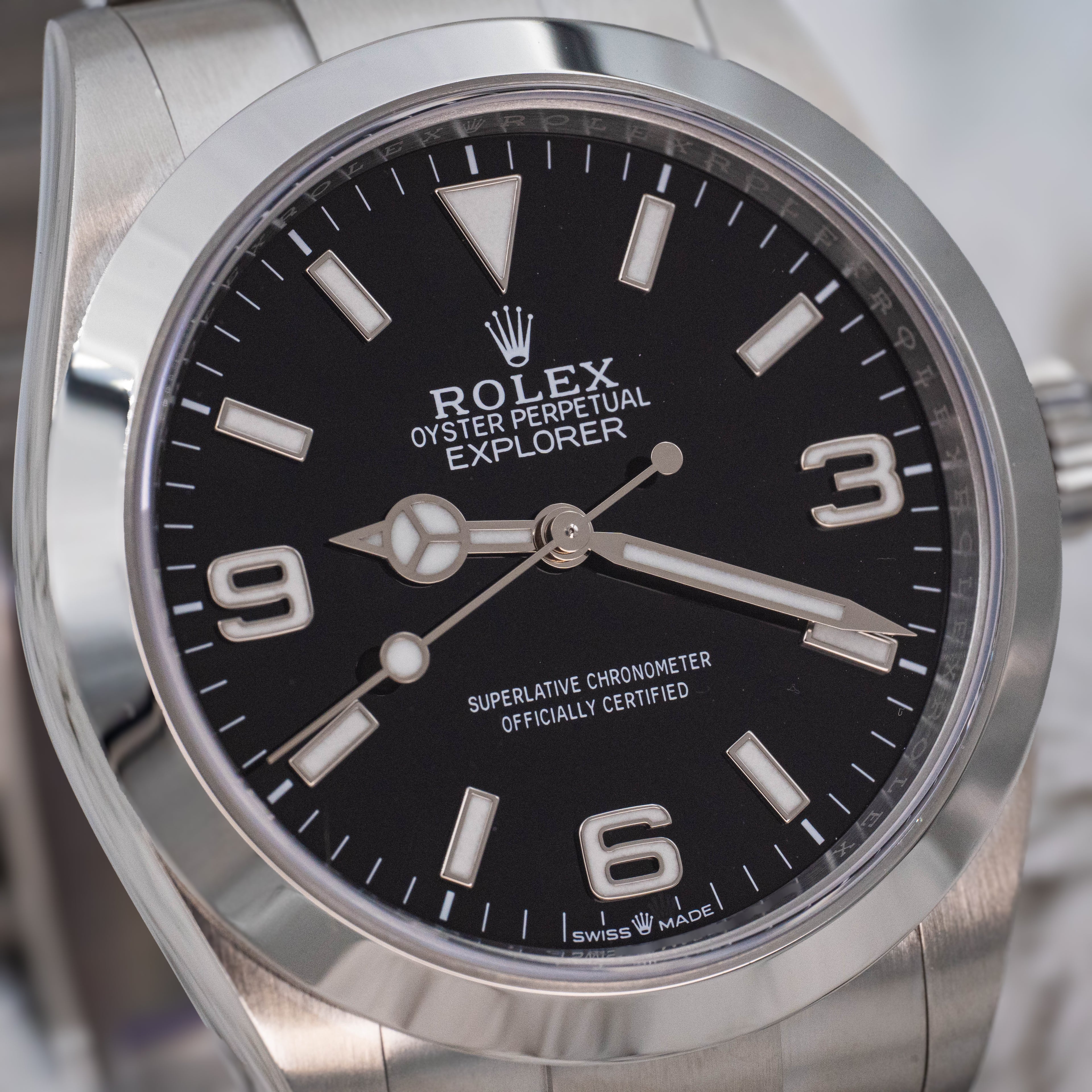 Rolex Explorer 1 224270 Stainless Steel 40mm Black Dial B+P