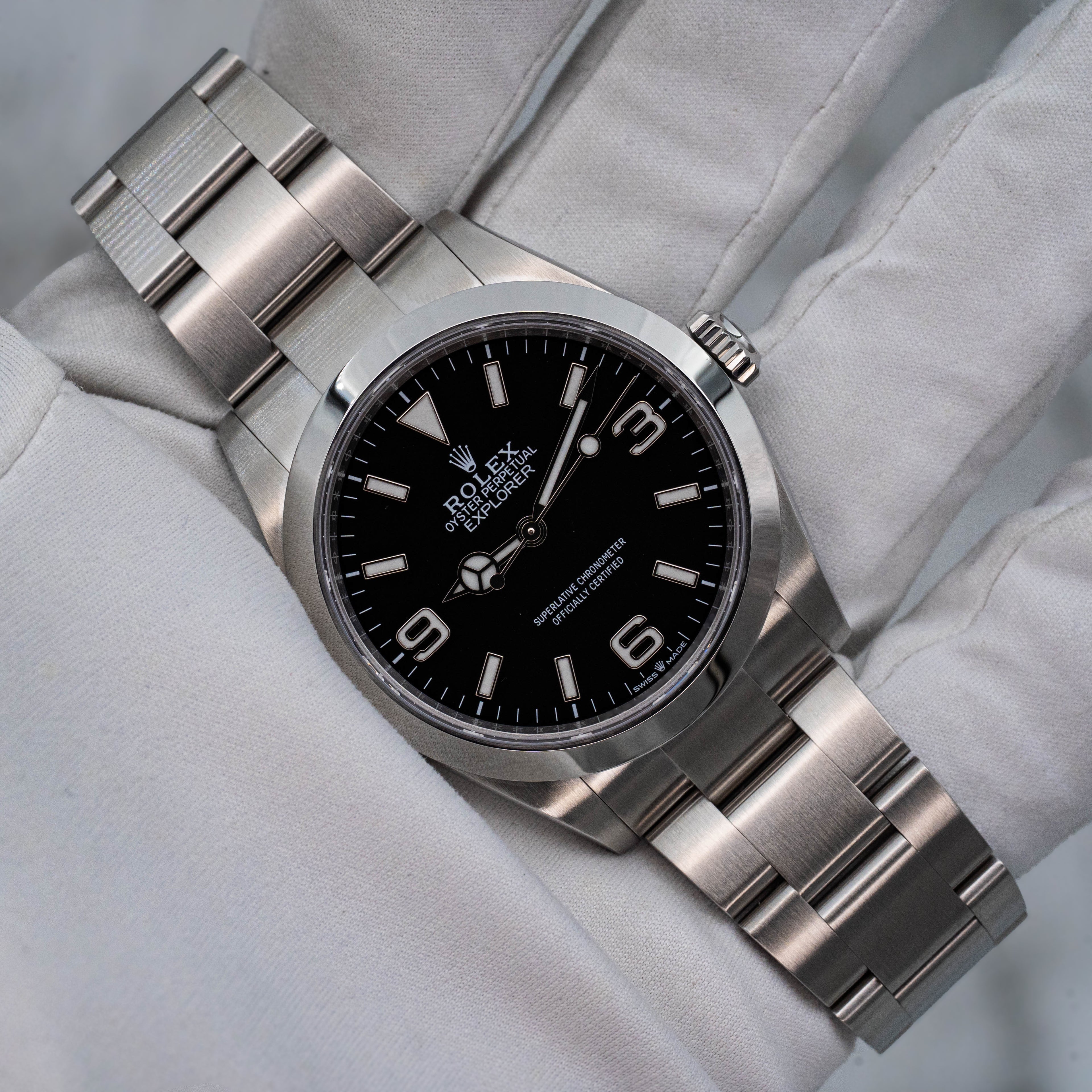 Rolex Explorer 1 224270 Stainless Steel 40mm Black Dial B+P