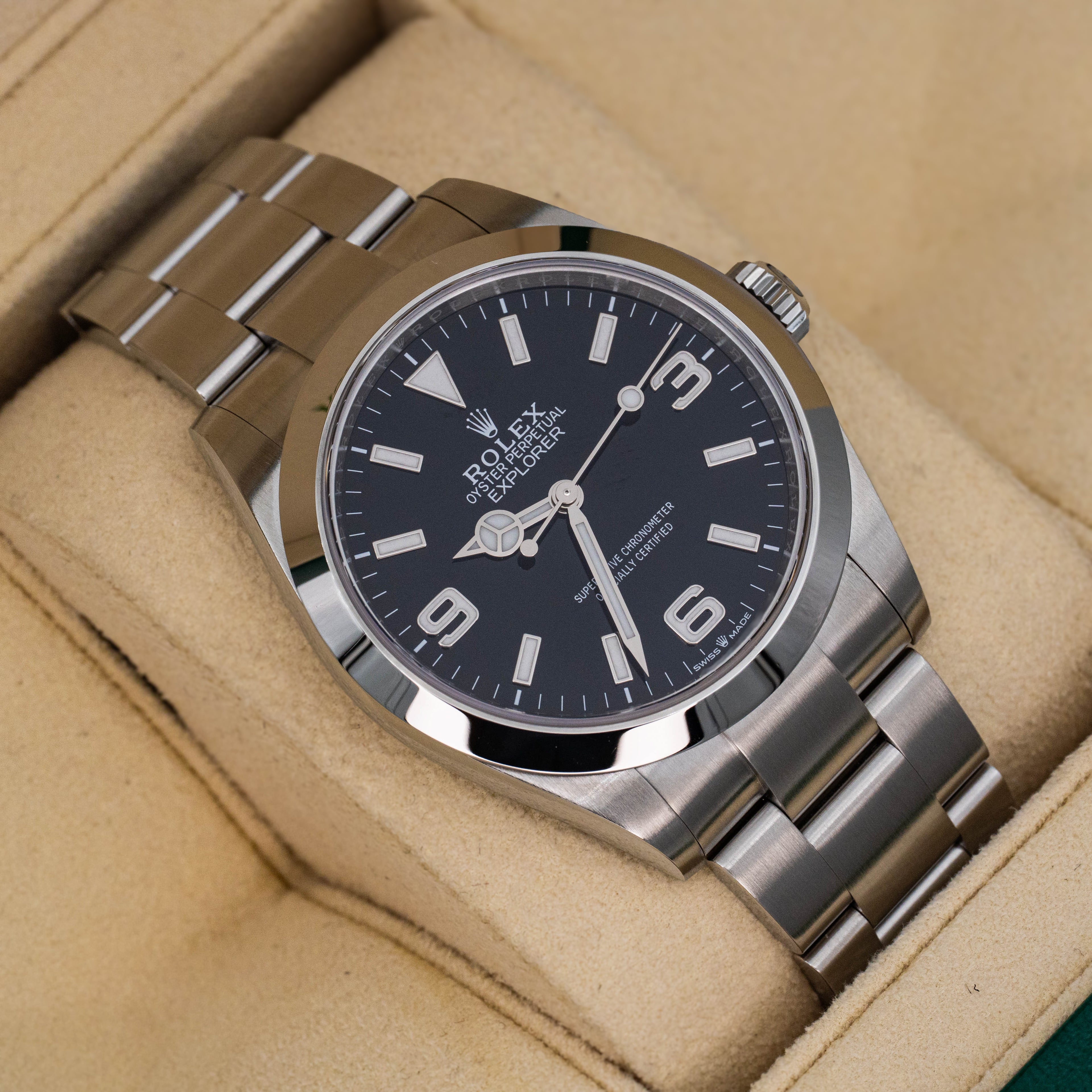 Rolex Explorer 1 224270 Stainless Steel 40mm Black Dial B+P