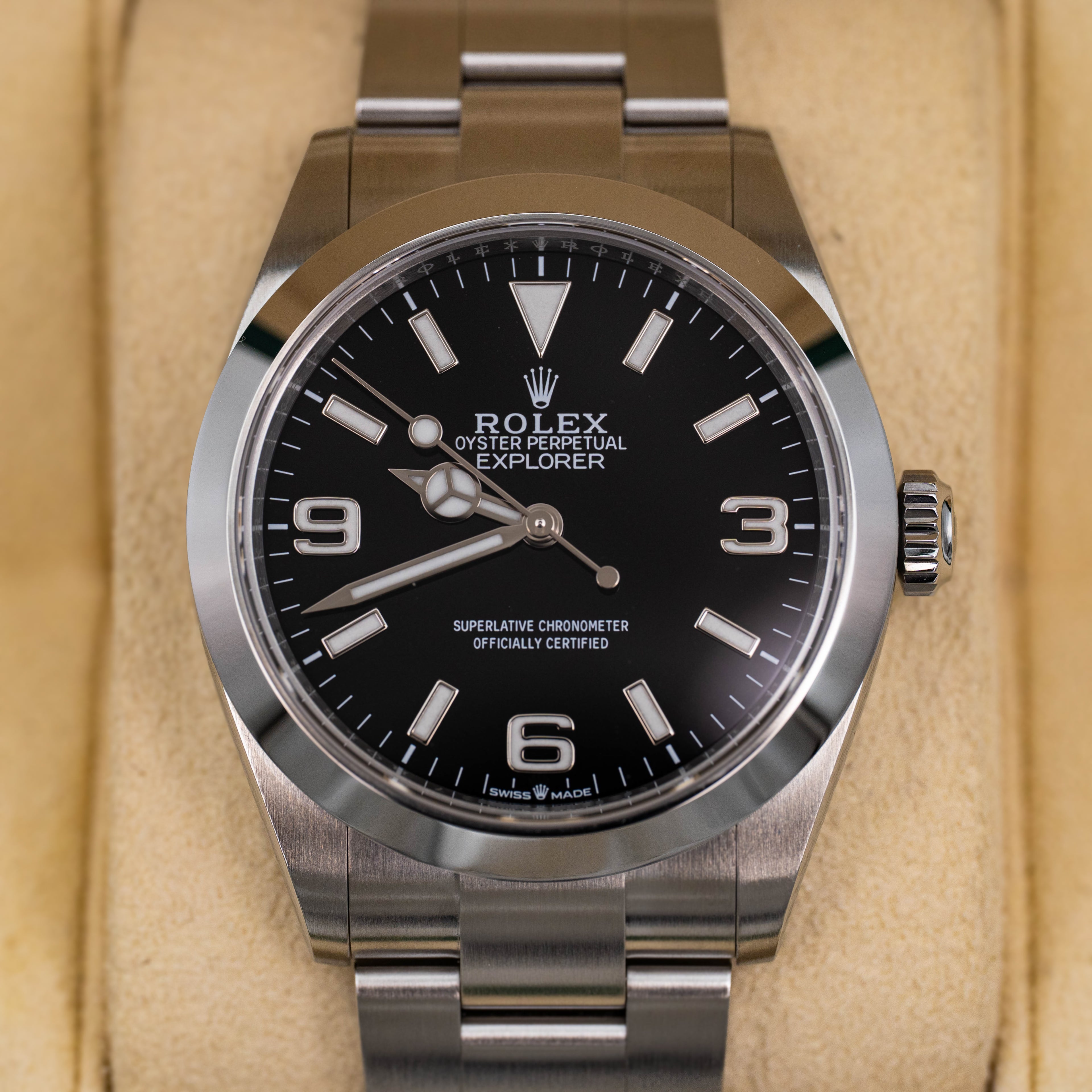 Rolex Explorer 1 224270 Stainless Steel 40mm Black Dial B+P
