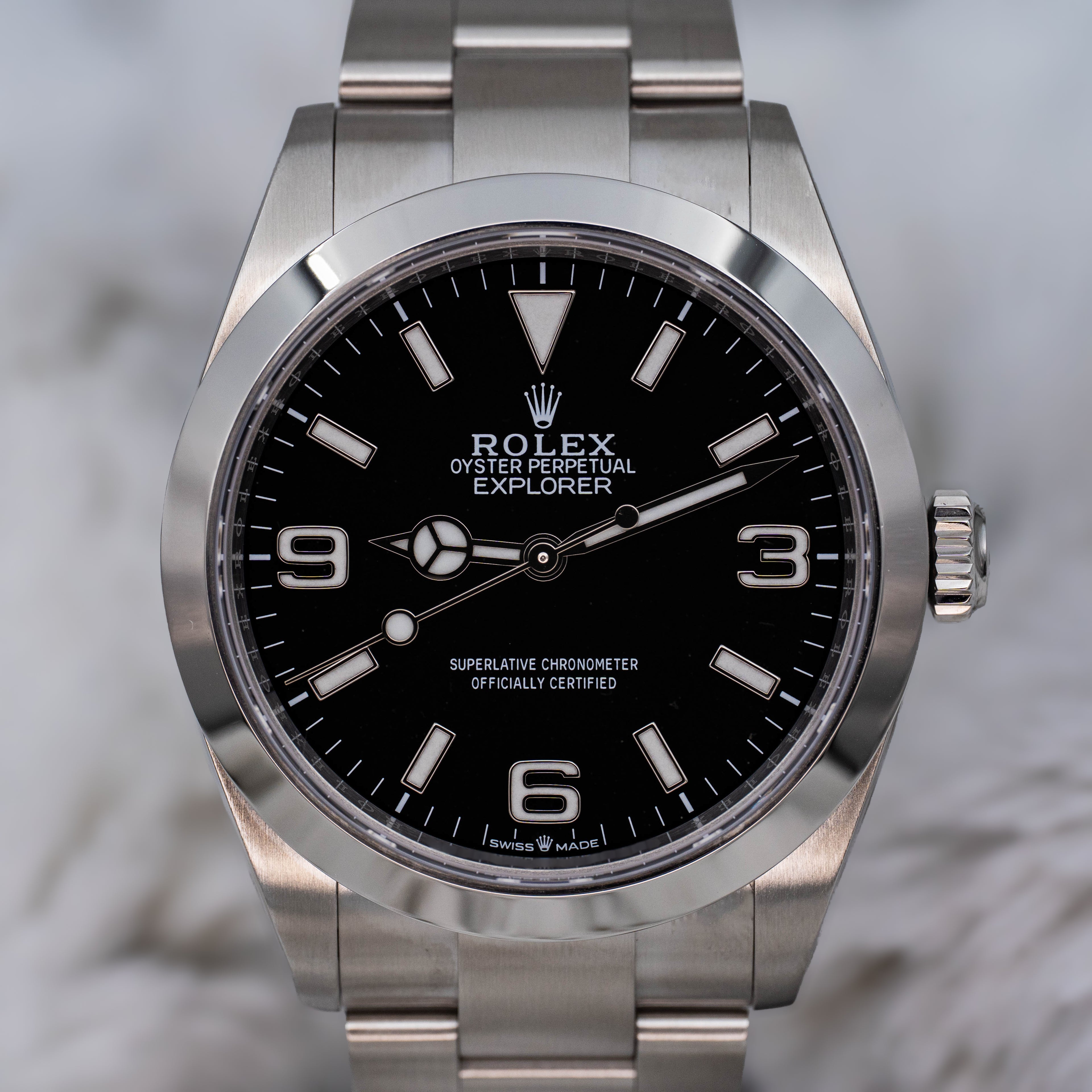 Rolex Explorer 1 224270 Stainless Steel 40mm Black Dial B+P