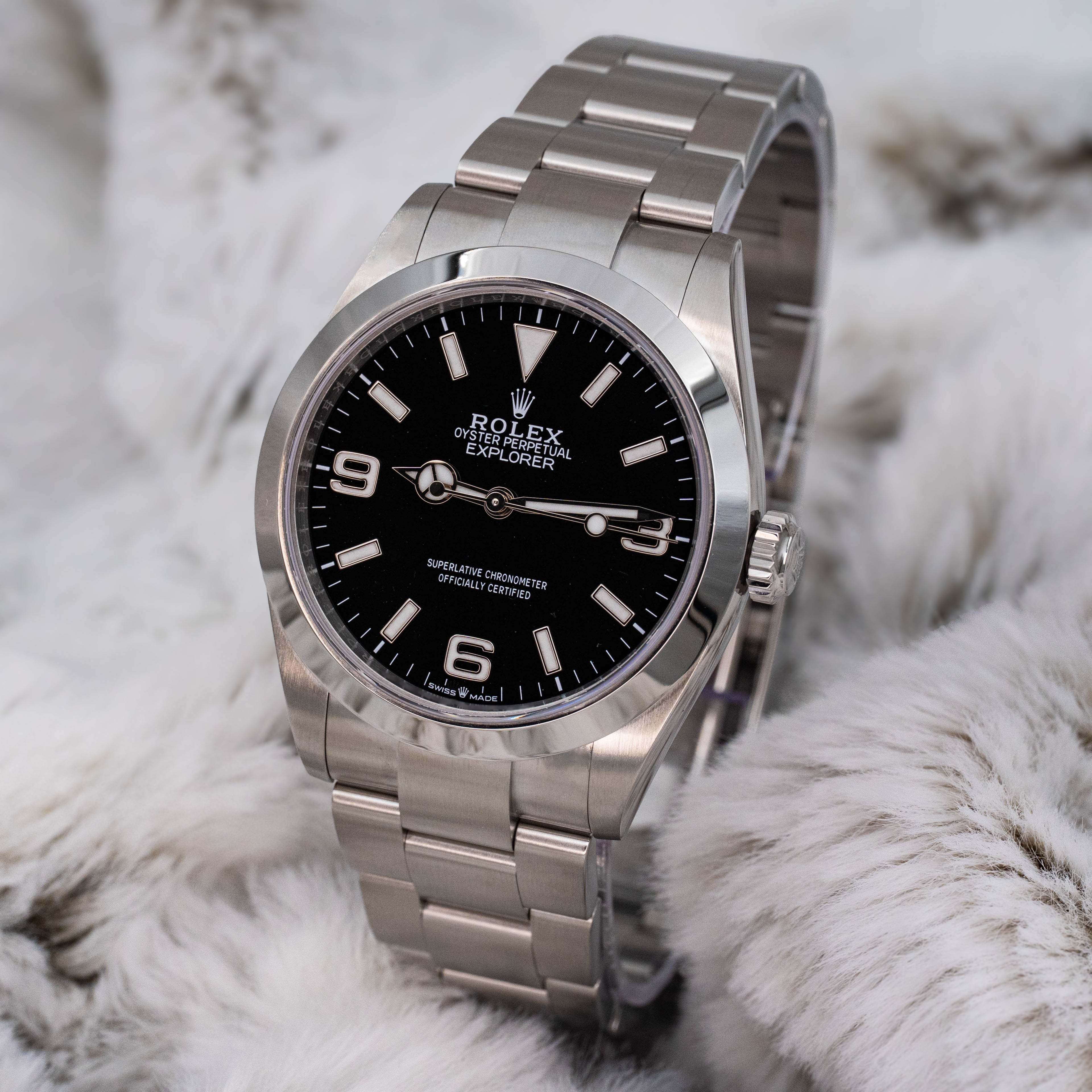 Rolex Explorer 1 224270 Stainless Steel 40mm Black Dial B+P