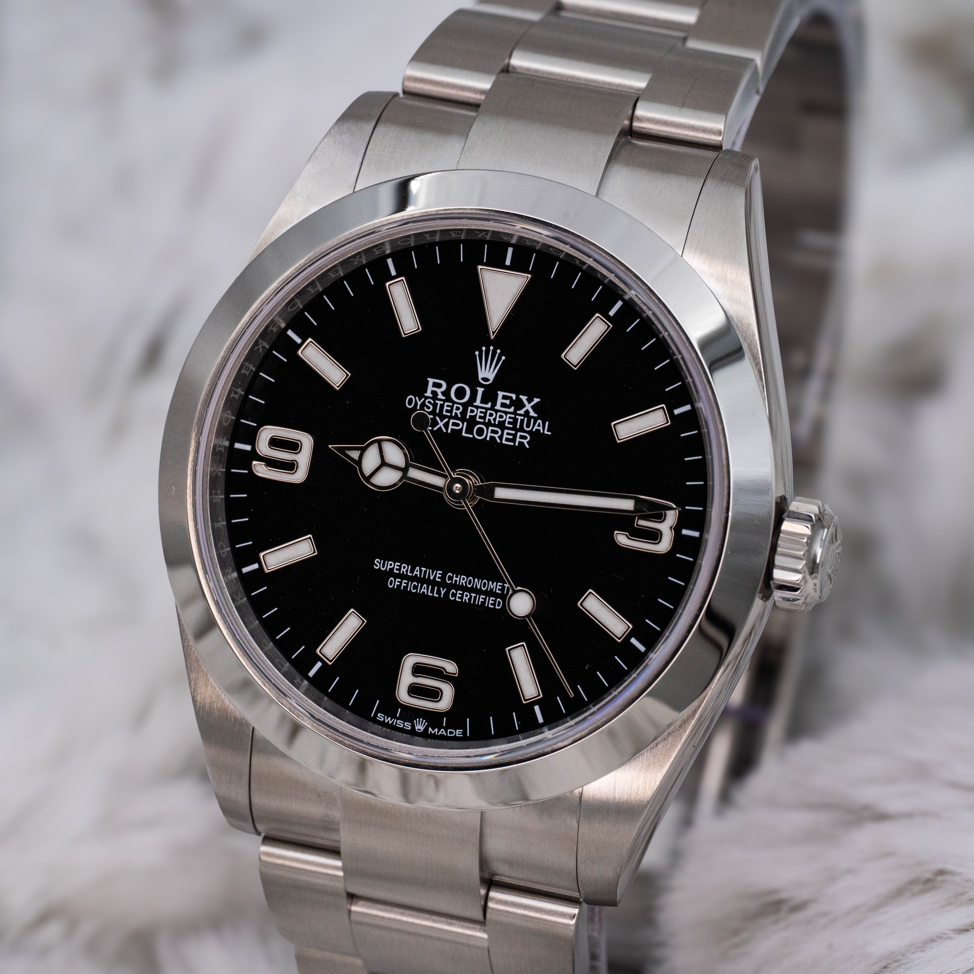 Rolex Explorer 1 224270 Stainless Steel 40mm Black Dial B+P