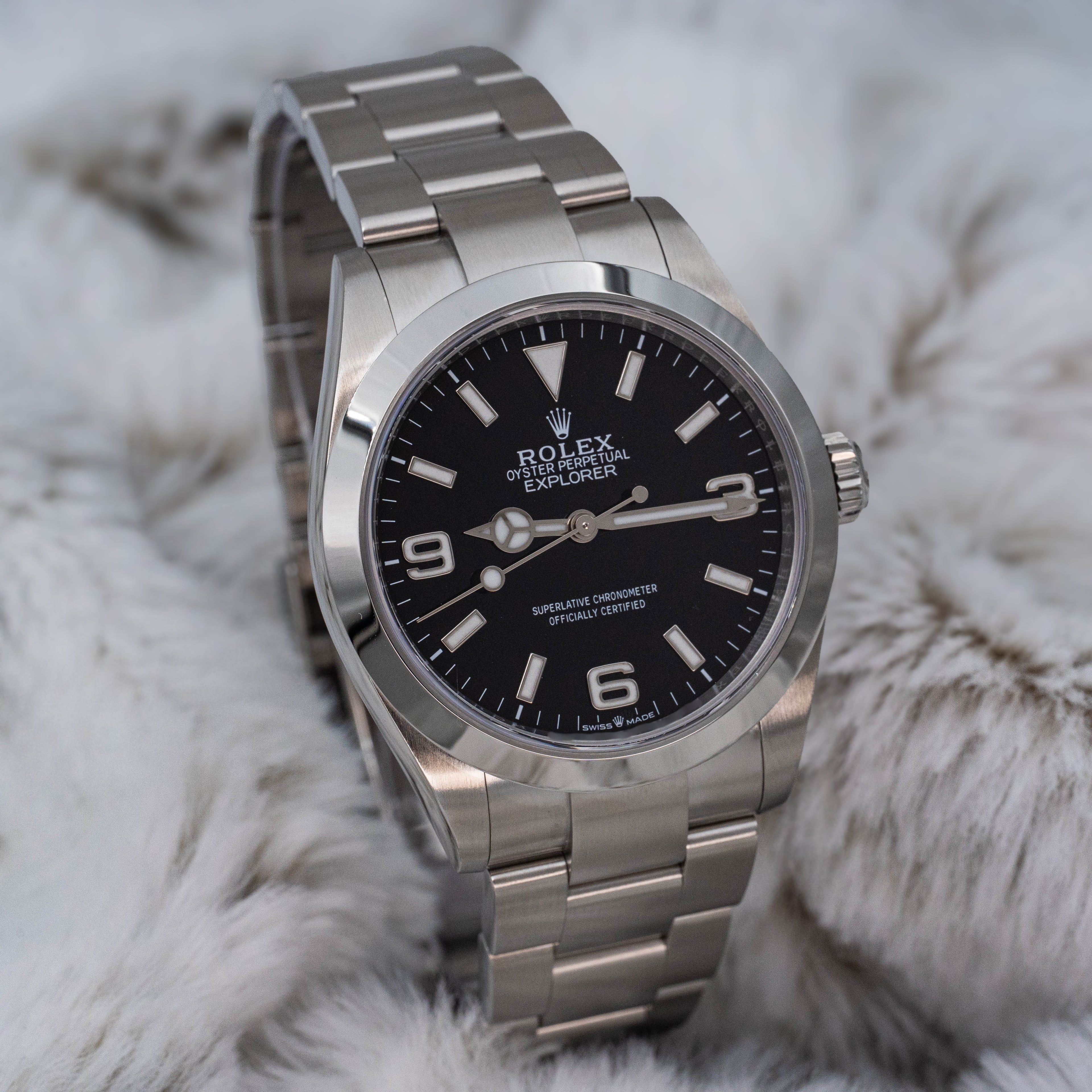 Rolex Explorer 1 224270 Stainless Steel 40mm Black Dial B+P