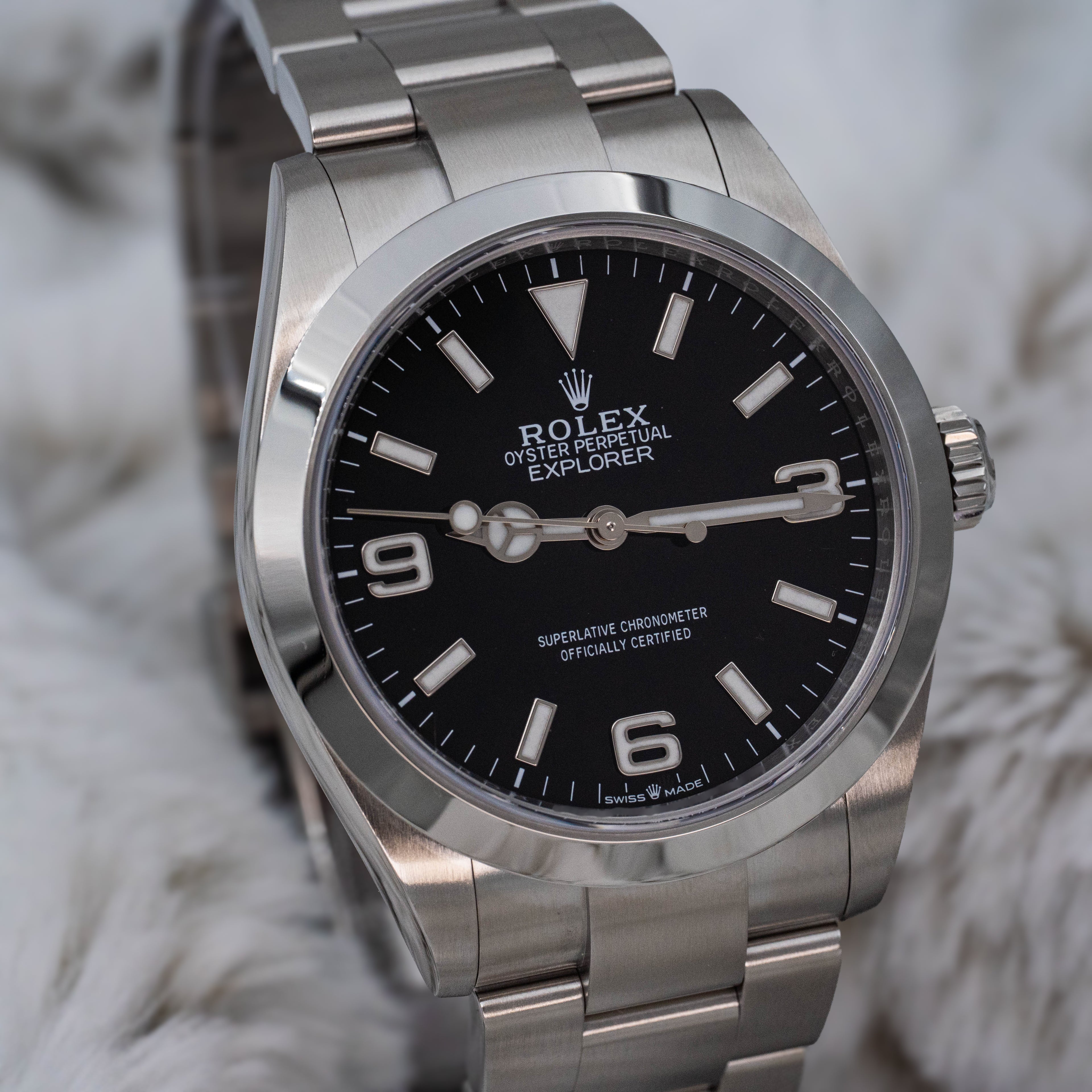 Rolex Explorer 1 224270 Stainless Steel 40mm Black Dial B+P