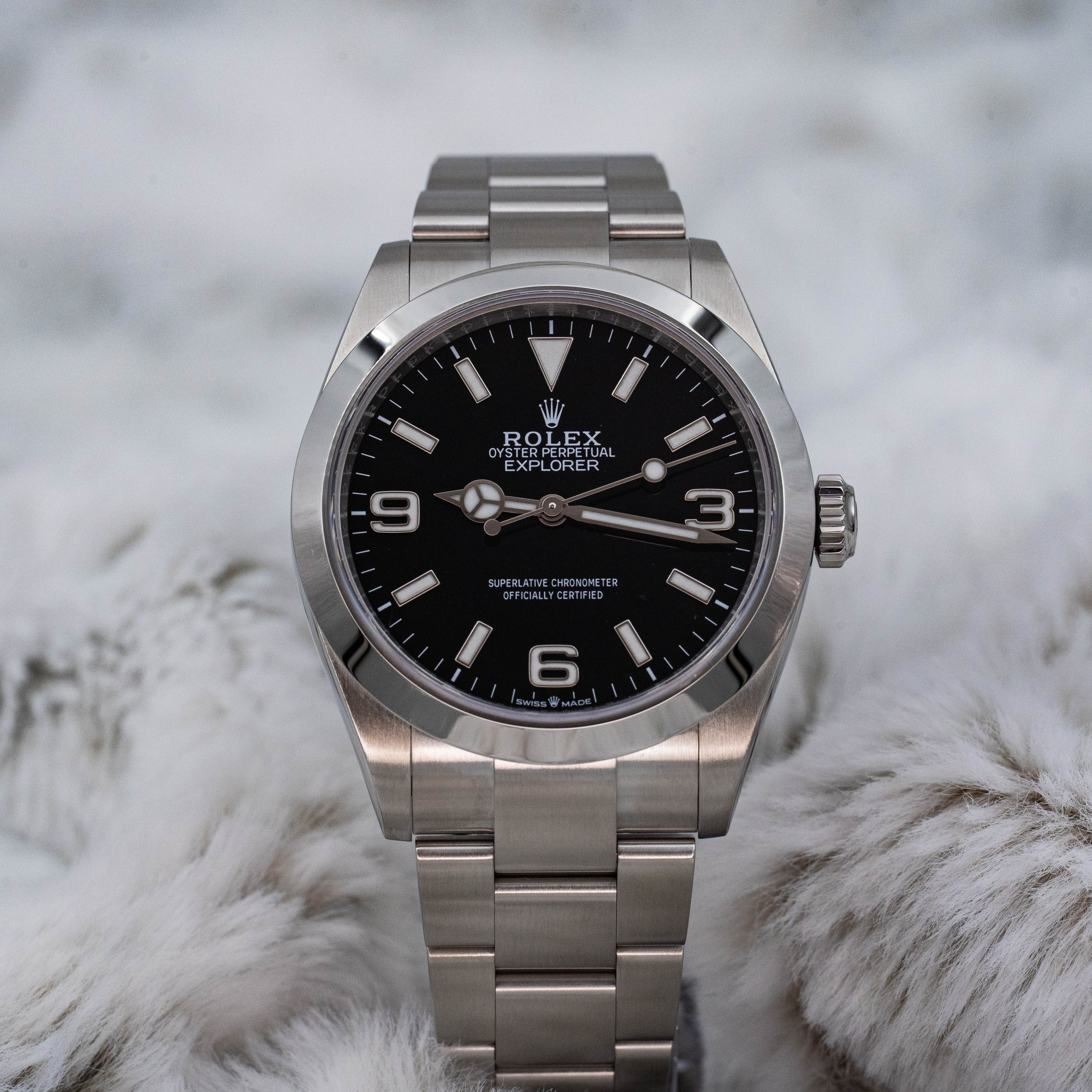 Rolex Explorer 1 224270 Stainless Steel 40mm Black Dial B+P