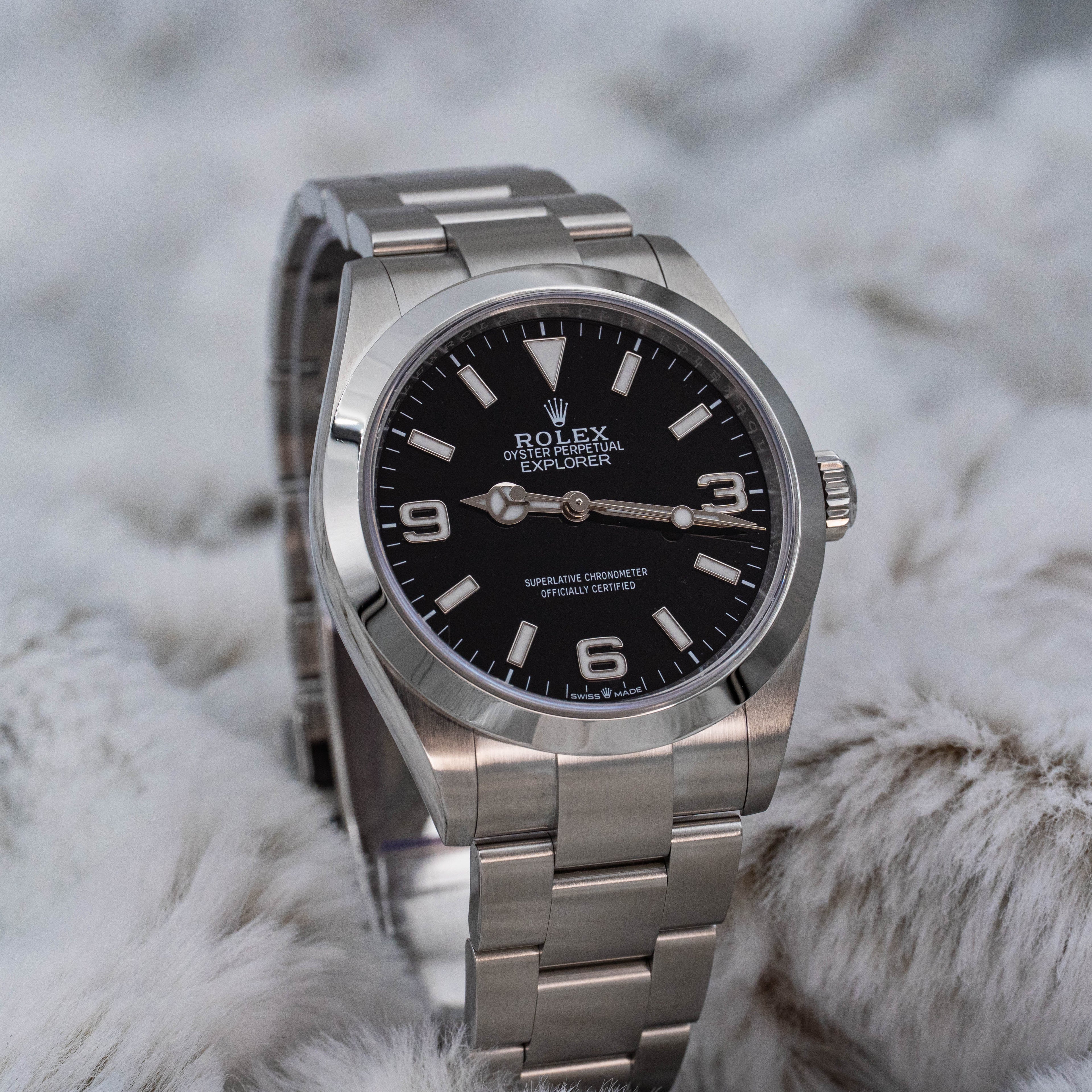 Rolex Explorer 1 224270 Stainless Steel 40mm Black Dial B+P