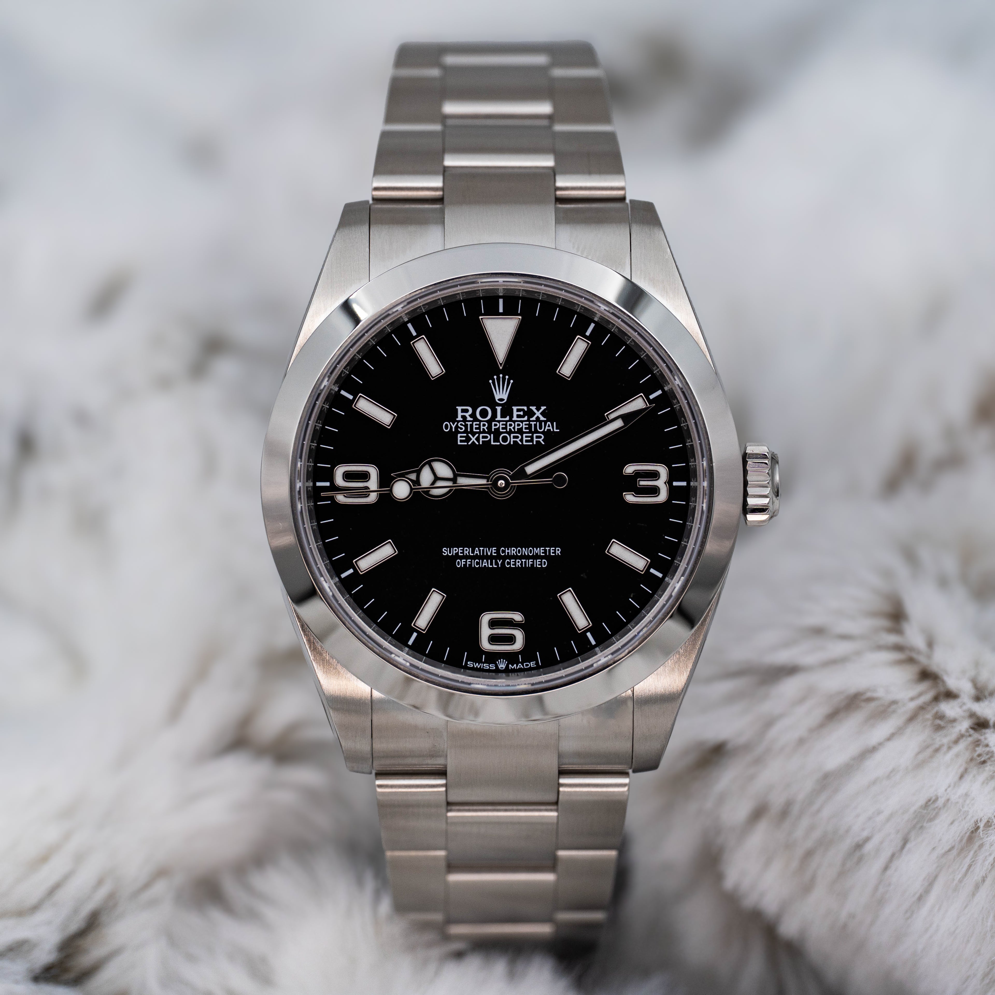 Rolex Explorer 1 224270 Stainless Steel 40mm Black Dial B+P