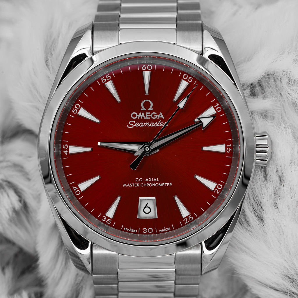 2024 Omega Seamaster Aqua Terra 38 Red Dial on Bracelet 220.10.38.20.13.003 B+P
