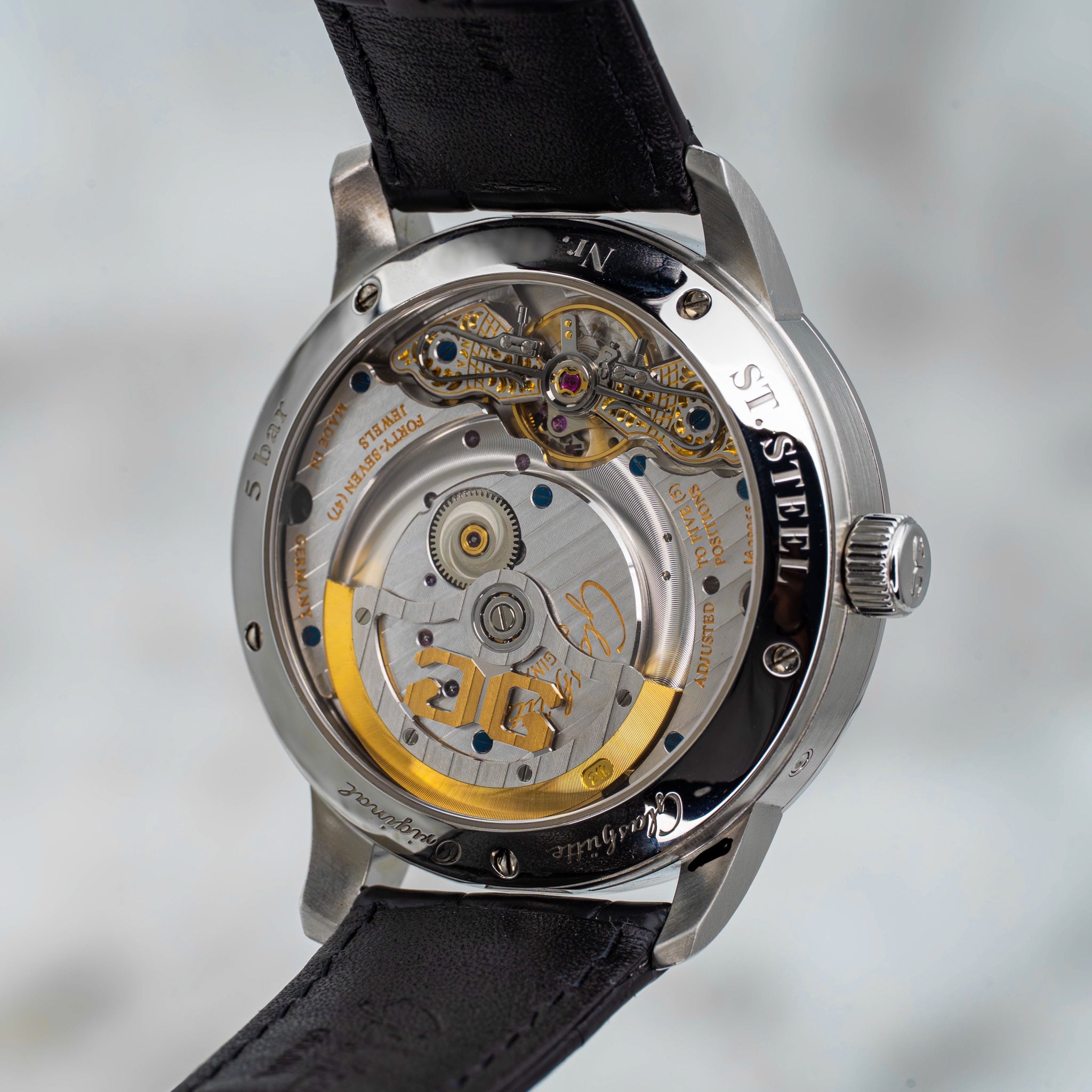 2024 Glashütte Original PanoMaticLunar Green Dial on Black Alligator Strap B+P