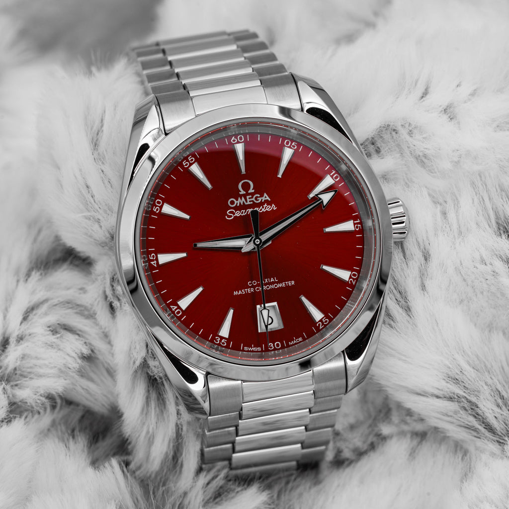 2024 Omega Seamaster Aqua Terra 38 Red Dial on Bracelet 220.10.38.20.13.003 B+P