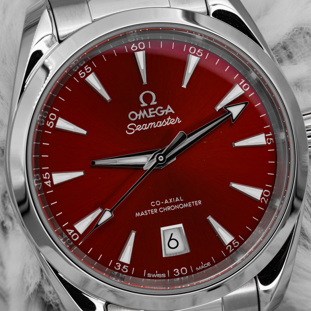 2024 Omega Seamaster Aqua Terra 38 Red Dial on Bracelet 220.10.38.20.13.003 B+P