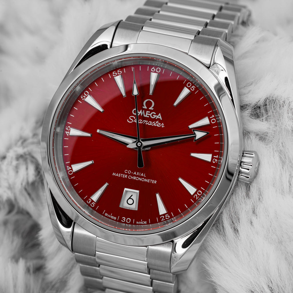 2024 Omega Seamaster Aqua Terra 38 Red Dial on Bracelet 220.10.38.20.13.003 B+P