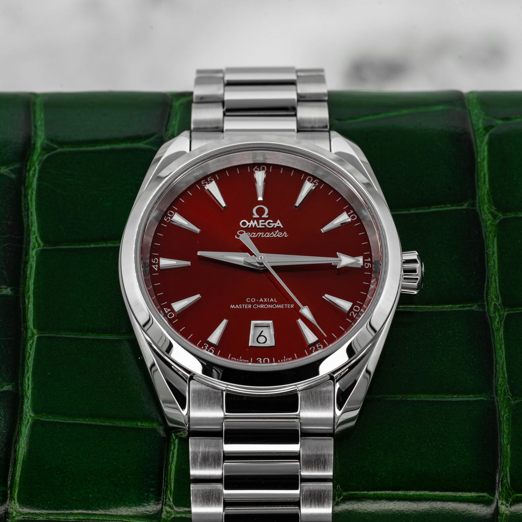 2024 Omega Seamaster Aqua Terra 38 Red Dial on Bracelet 220.10.38.20.13.003 B+P