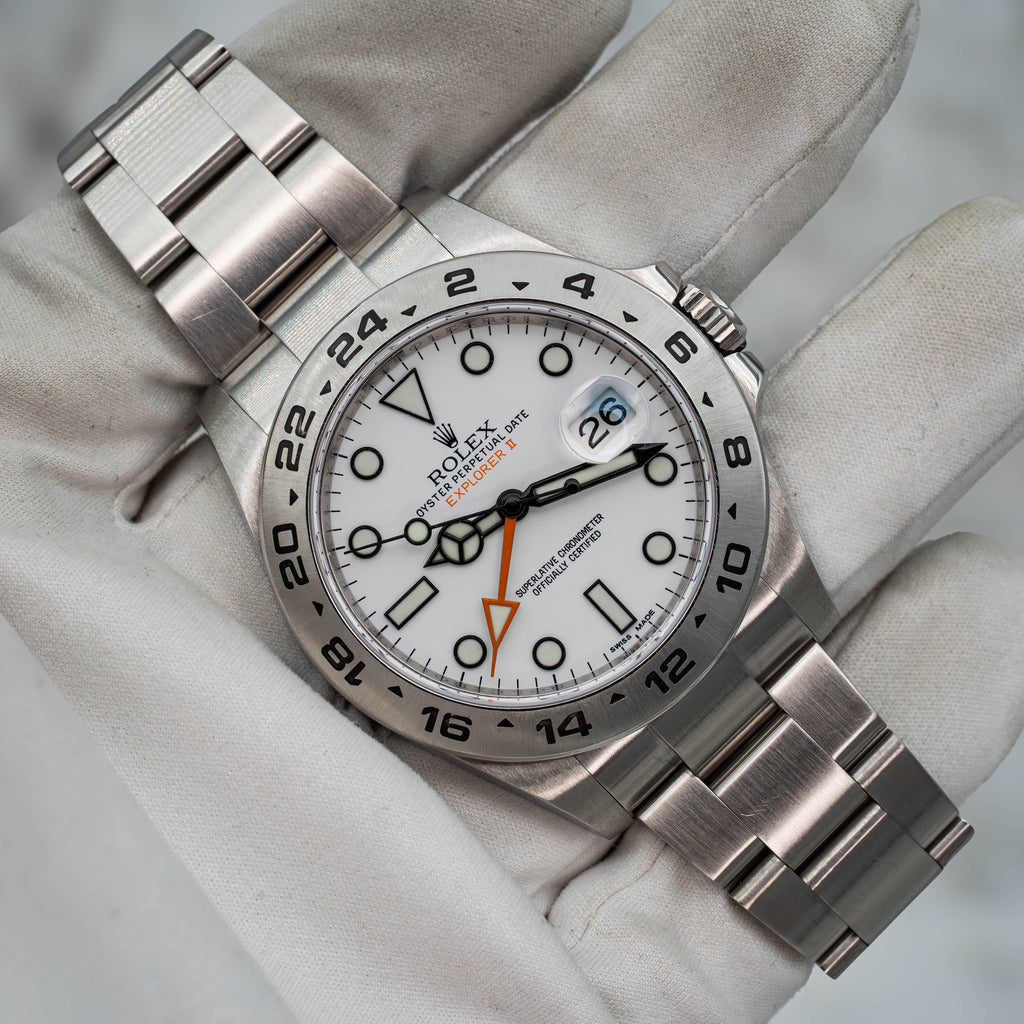 Rolex Explorer II GMT 42 216570 White Polar Dial Stainless Steel B+P
