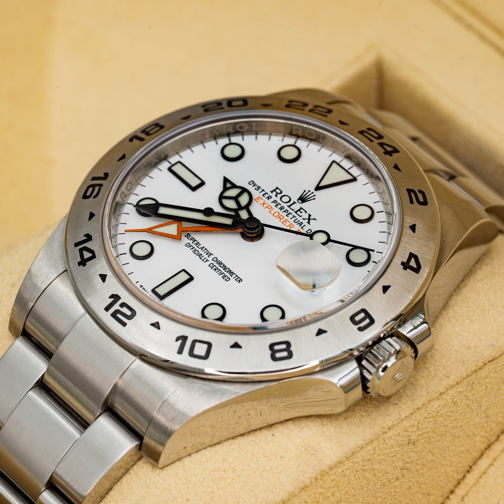 Rolex Explorer II GMT 42 216570 White Polar Dial Stainless Steel B+P