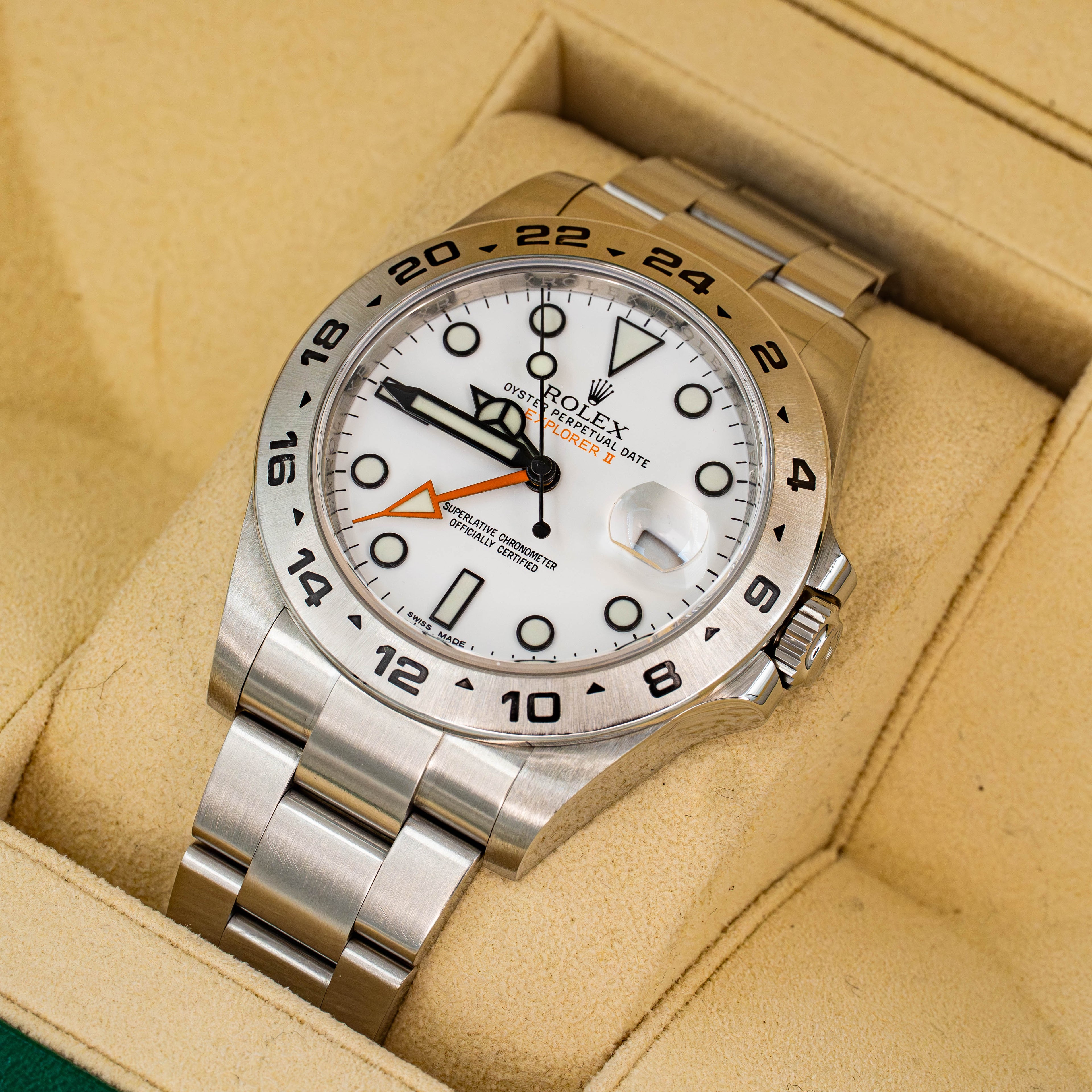Rolex Explorer II GMT 42 216570 White Polar Dial Stainless Steel B+P