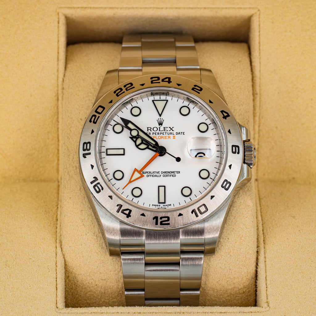 Rolex Explorer II GMT 42 216570 White Polar Dial Stainless Steel B+P