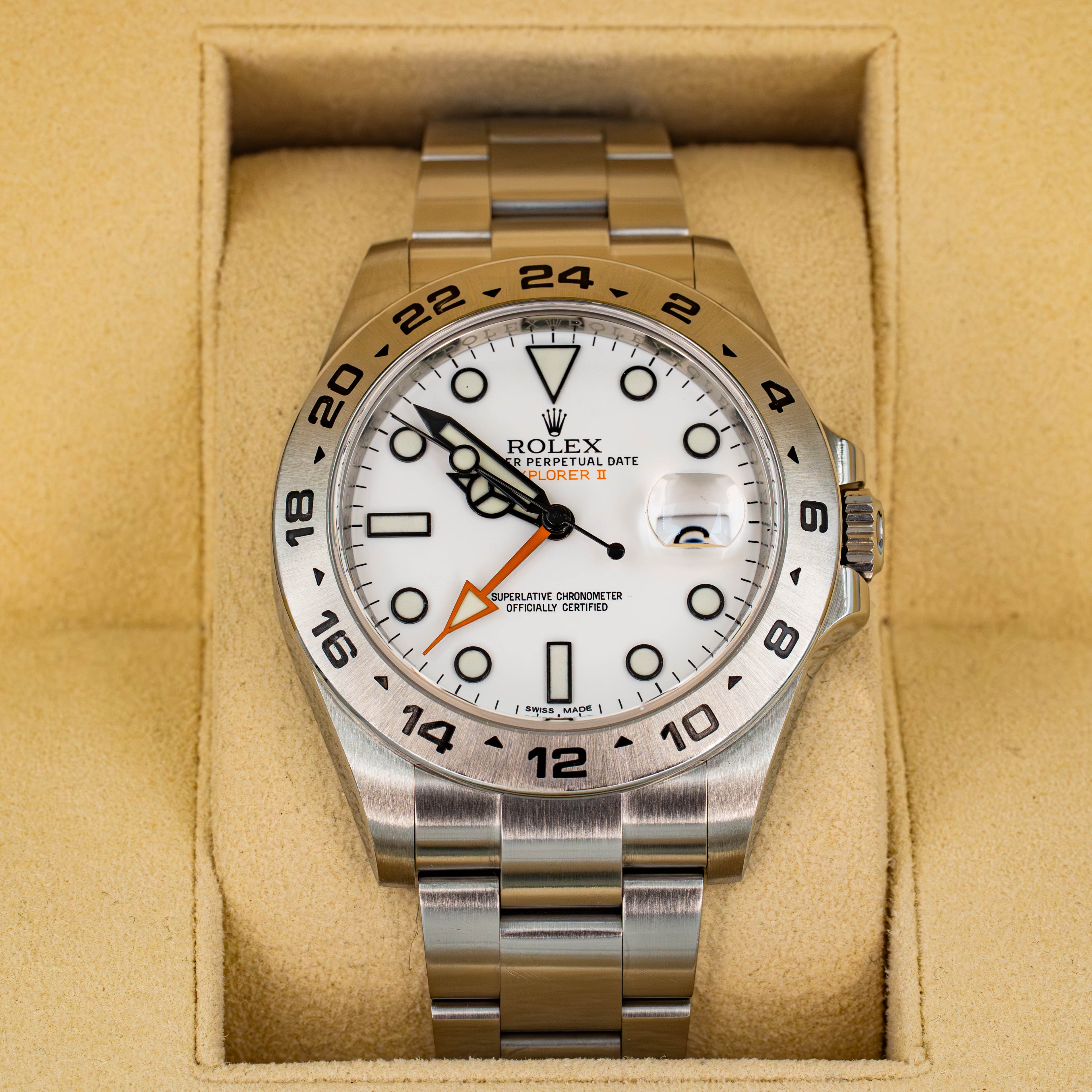Rolex Explorer II GMT 42 216570 White Polar Dial Stainless Steel B+P