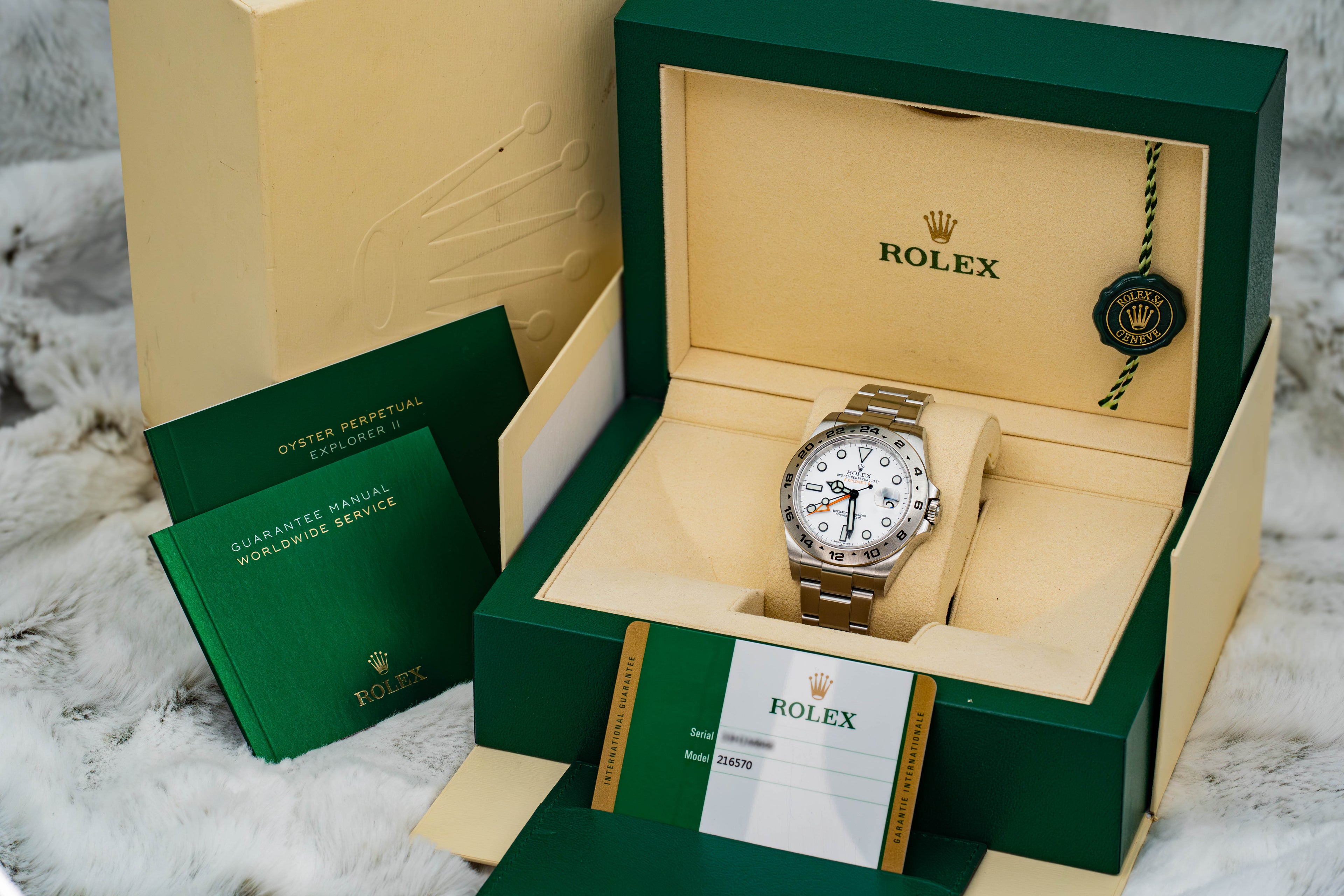 Rolex Explorer II GMT 42 216570 White Polar Dial Stainless Steel B+P