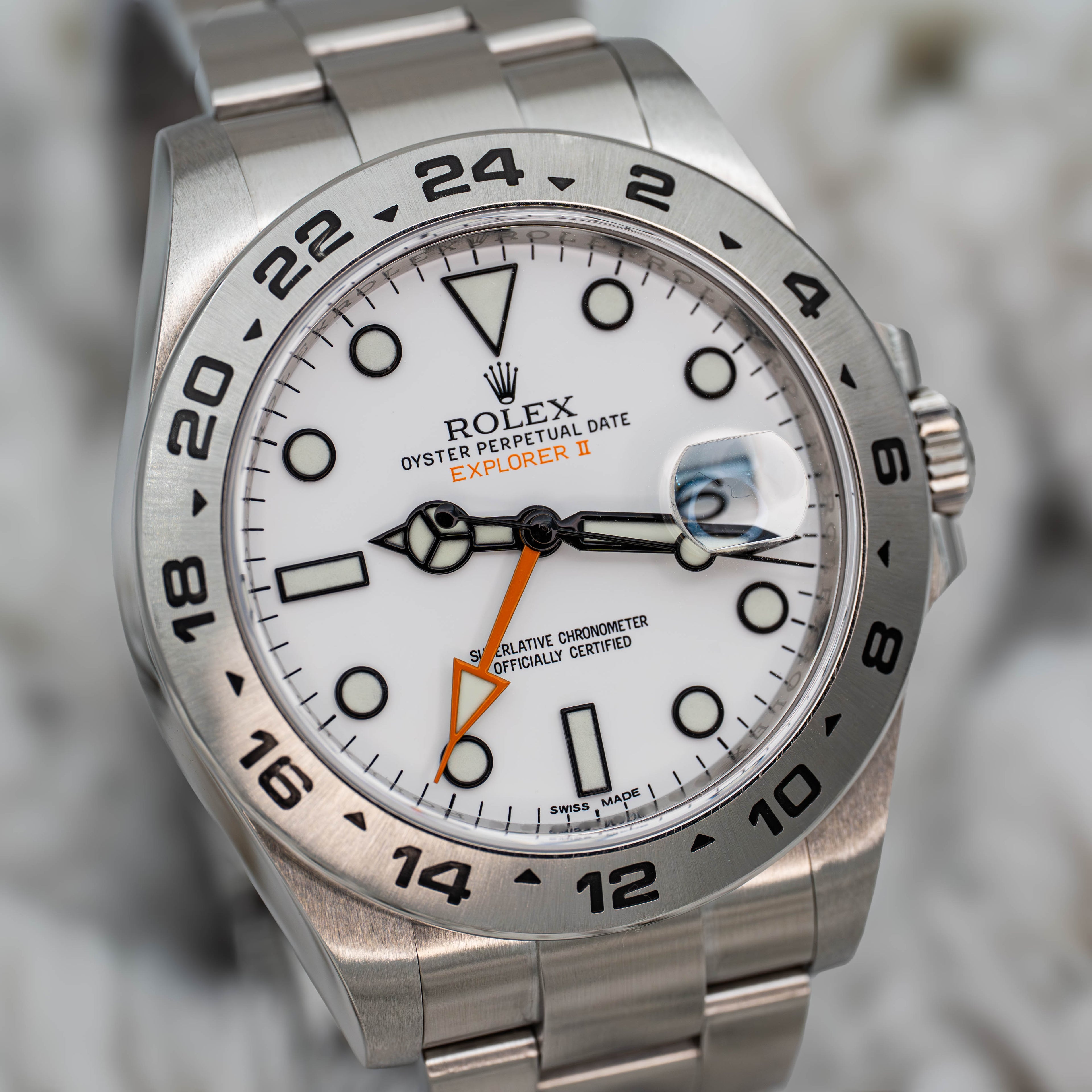 Rolex Explorer II GMT 42 216570 White Polar Dial Stainless Steel B+P