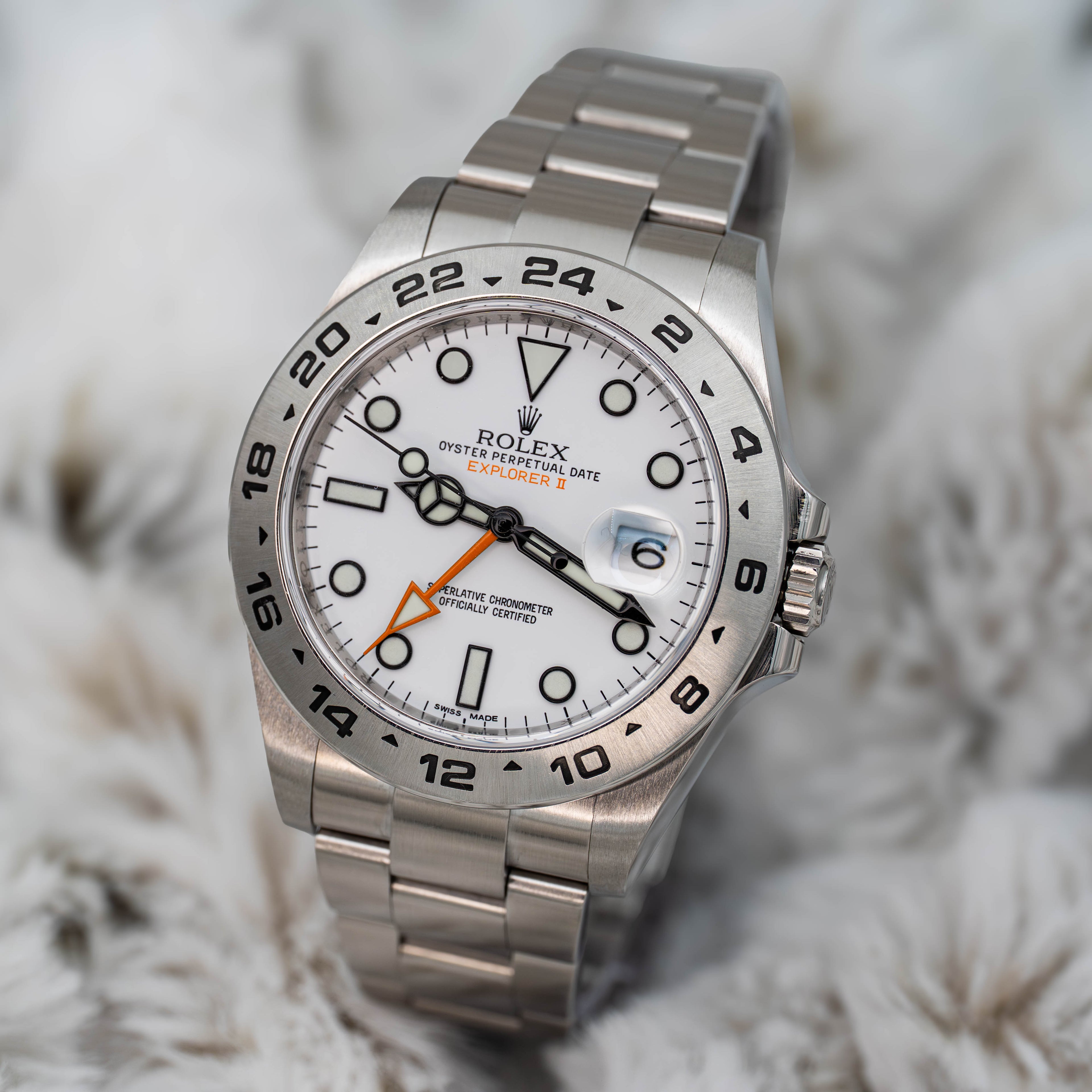 Rolex Explorer II GMT 42 216570 White Polar Dial Stainless Steel B+P