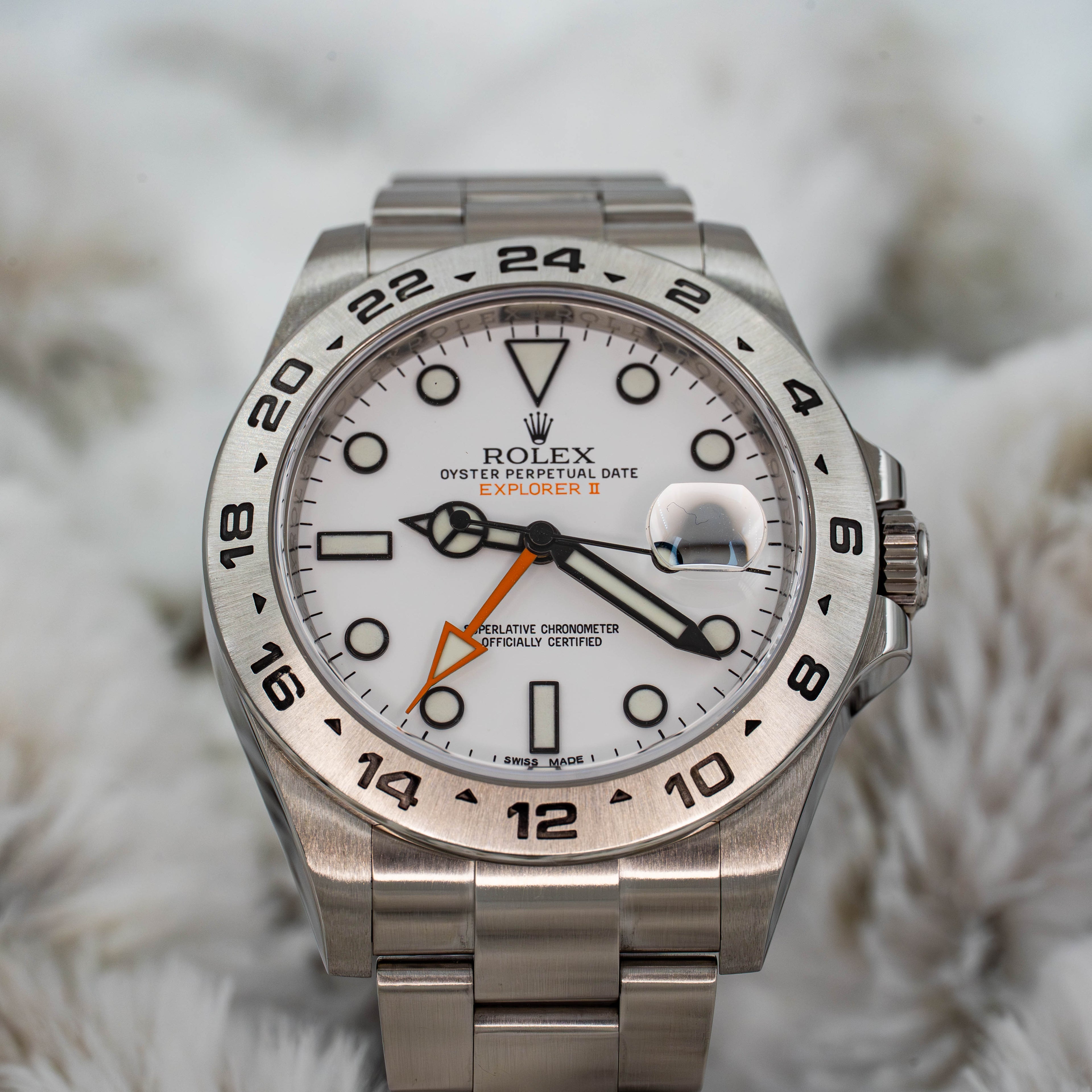 Rolex Explorer II GMT 42 216570 White Polar Dial Stainless Steel B+P