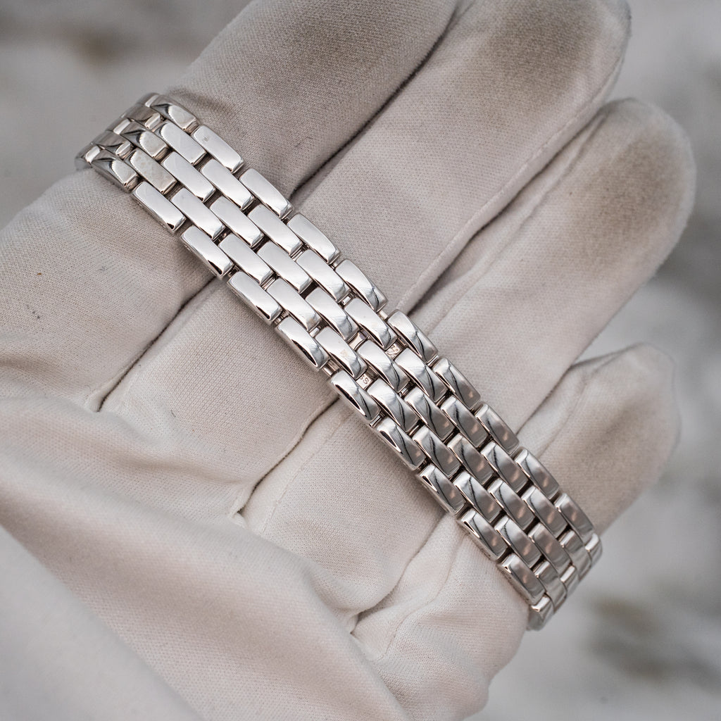 Cartier Panthere 1660 Quartz 18k White Gold Ladies 22mm w Cartier Travel Case